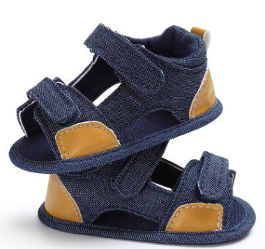 Sandalias de velcro para bebé de mezclilla, zapatos para niño pequeño, zapatos para bebé
