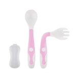 Curved Spoon And Fork Set Baby Eating