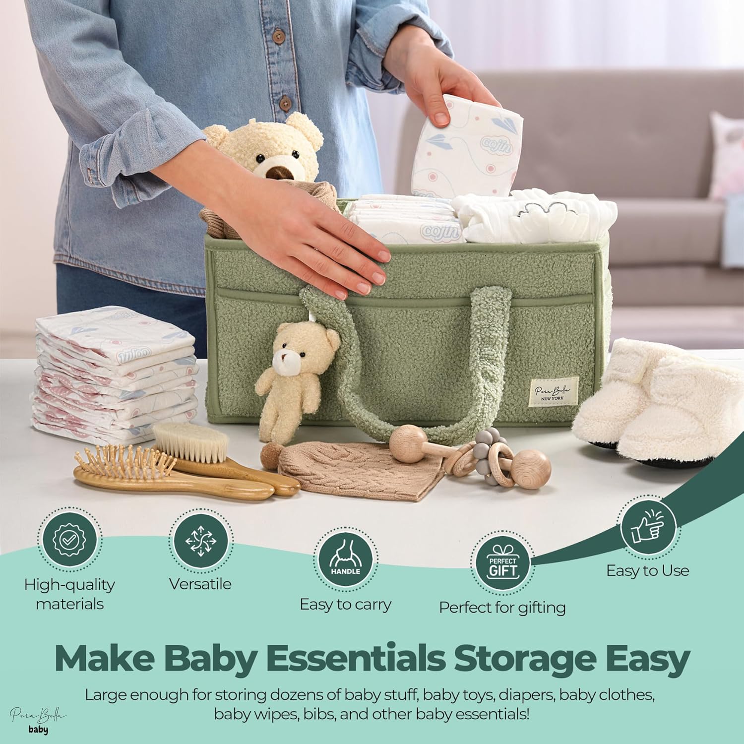 Nursery & Travel Diaper Storage Basket