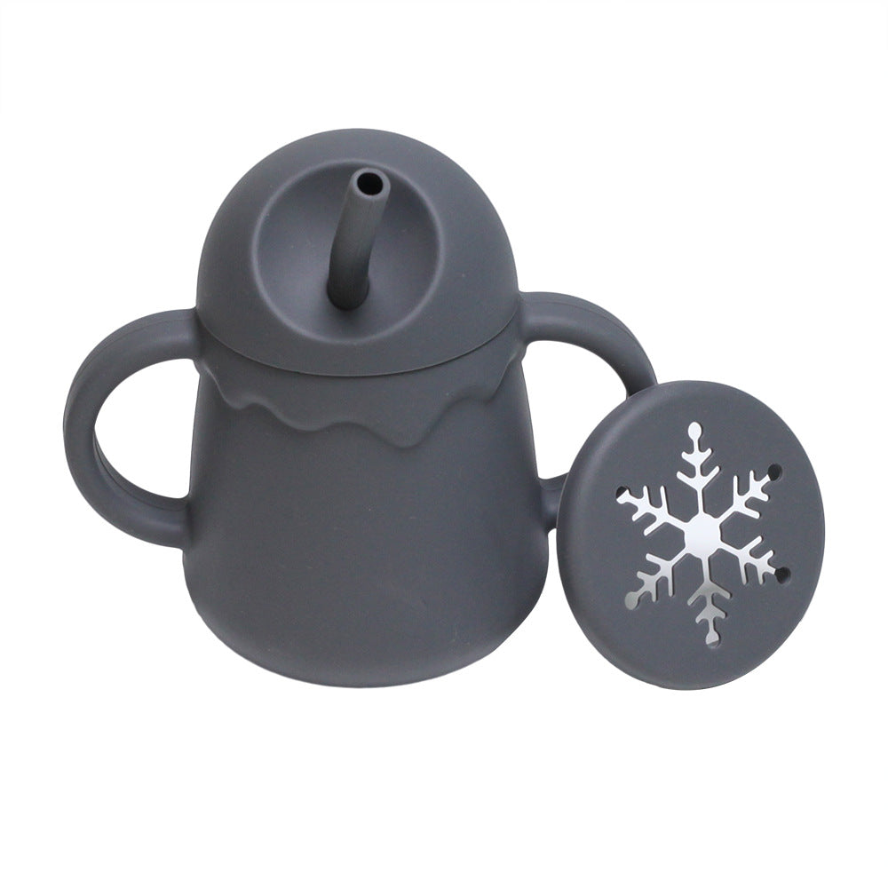 Vaso de silicona dos en uno antiderrames para niños