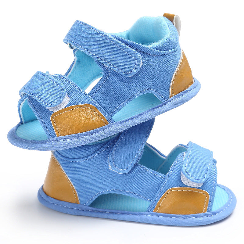 Sandalias de velcro para bebé de mezclilla, zapatos para niño pequeño, zapatos para bebé