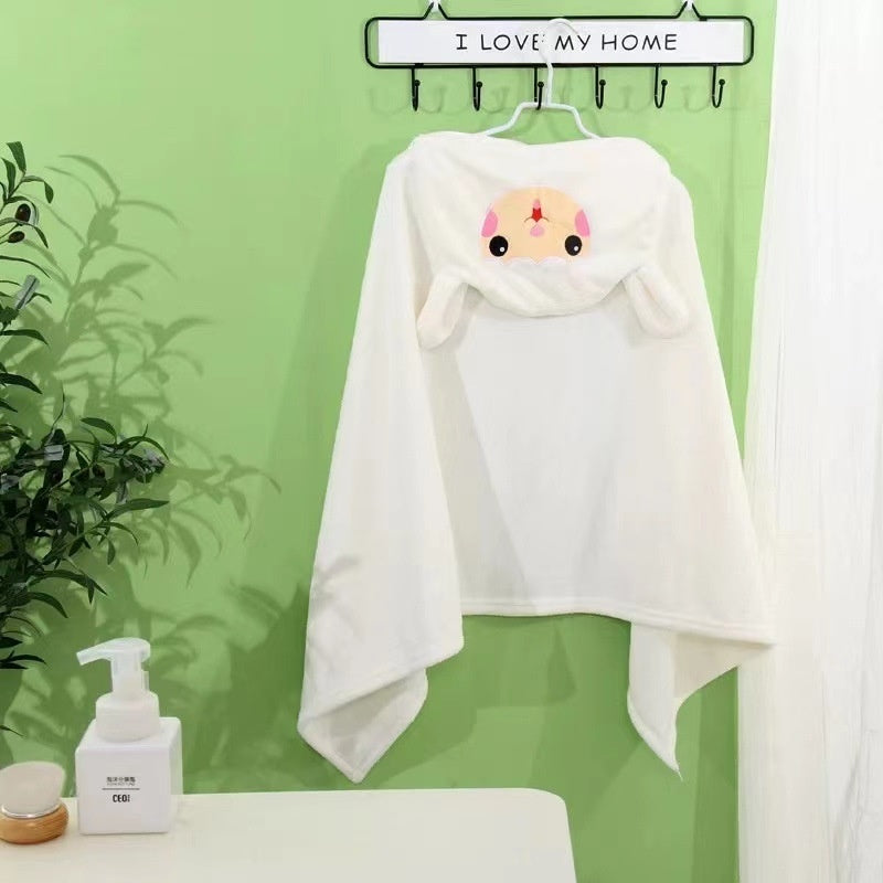 Bonita capa de toalla de baño con capucha para bebé, cálida después de cada baño.