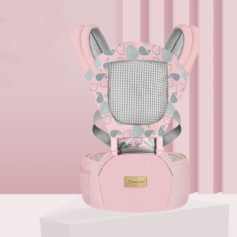 Portabebés frontal con sujeción para bebé sentado en taburete lumbar