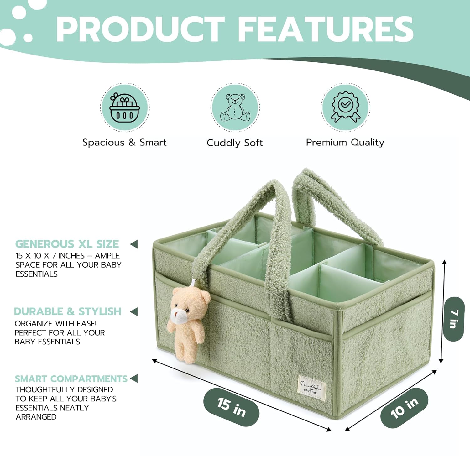 Nursery & Travel Diaper Storage Basket
