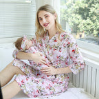 Soft Cotton Maternity Nightgown & Hospital Robe