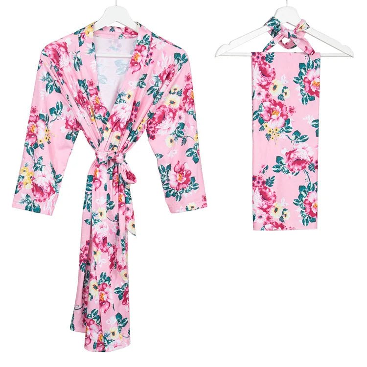 Camisón de maternidad y bata de hospital de algodón suave