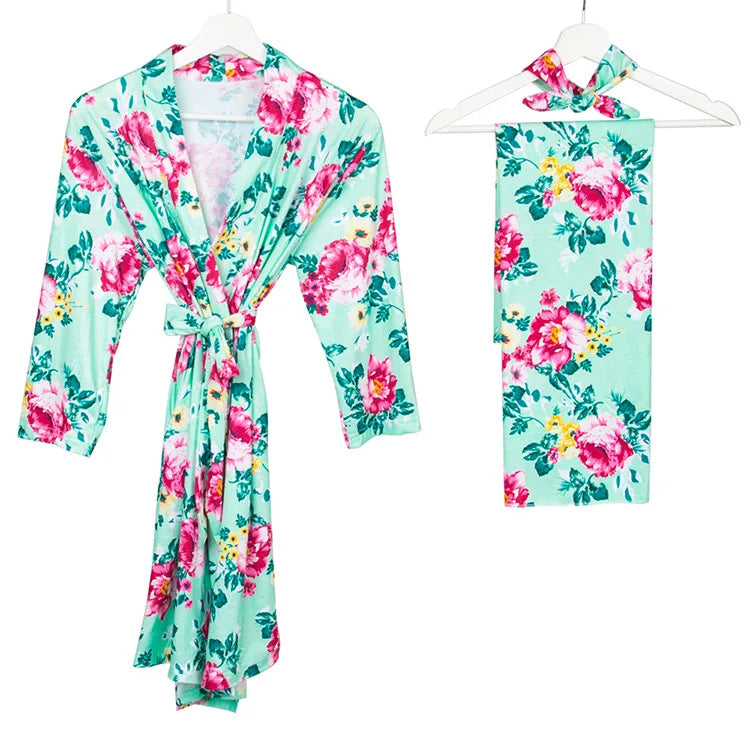 Camisón de maternidad y bata de hospital de algodón suave