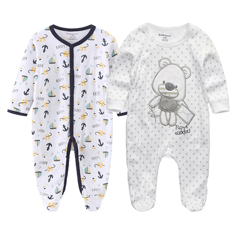 Pijamas/monos 100 % algodón para recién nacidos y niños pequeños