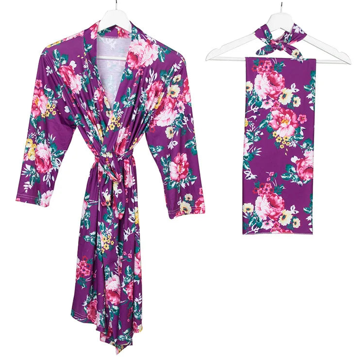 Camisón de maternidad y bata de hospital de algodón suave