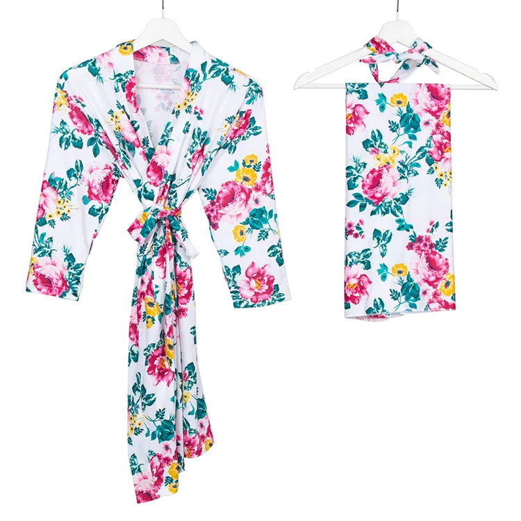 Camisón de maternidad y bata de hospital de algodón suave