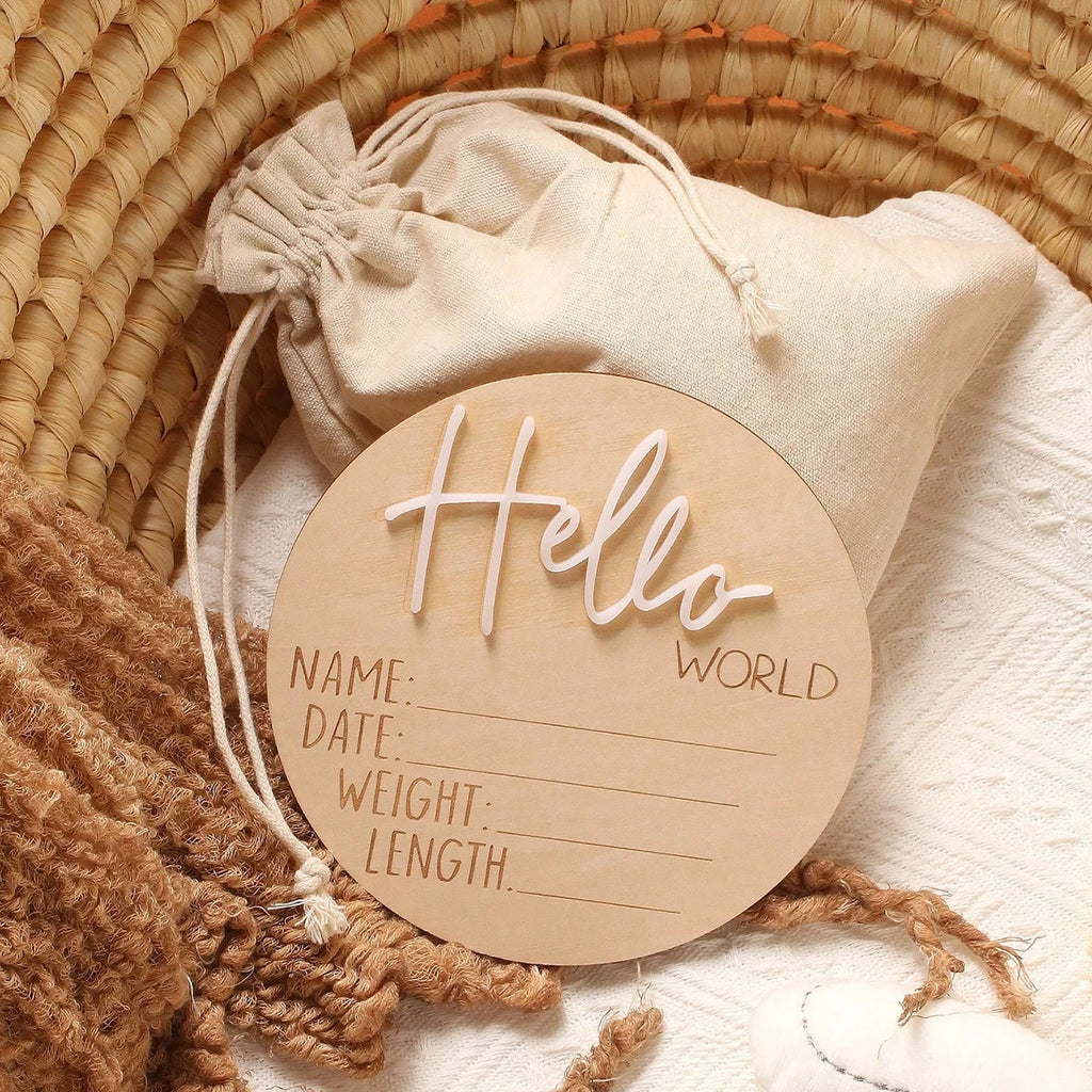 Newborn Sign Wooden Baby Announcement Sign for Hospital Baby Name Announcement Sign Newborn Keepsakes Props
