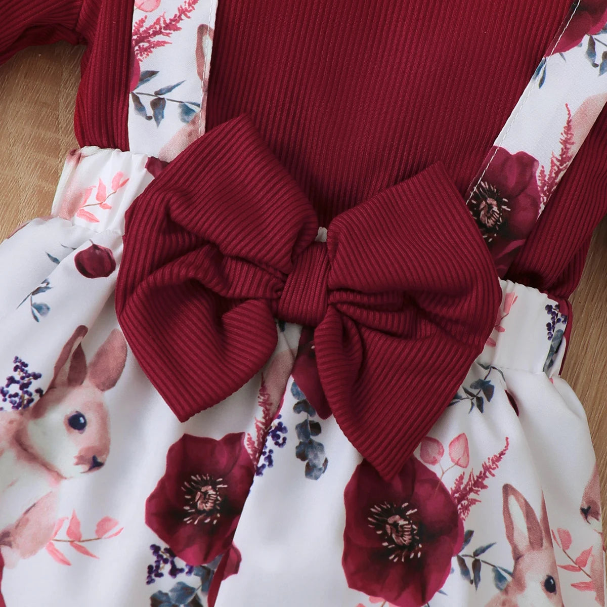 3-Piece Floral Strap Pants & Headband Set