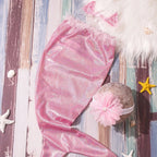 Newborn Photography Props Costume Lavender Mermaid Tail Outfit with Headband Baby 1 Month 100 Days Photo Shooting Props