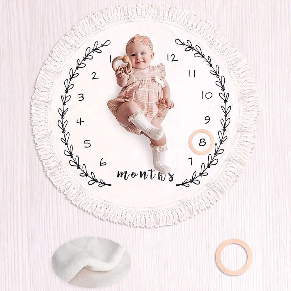 Flannel Month Milestone Blanket Baby First Year Calendar Monthly Growth Chart Shower Gift Newborn Photography  Backdrop