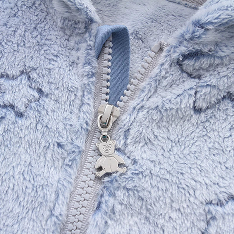 Body de bebé cálido con dibujos animados – Pelele de franela suave (0-12 meses)