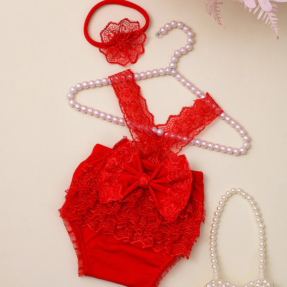 Newborn Photography Outfits Big Bowknot Baby Lace Romper with Hairband Blue Suspender Trousers Photo Shooting Overalls