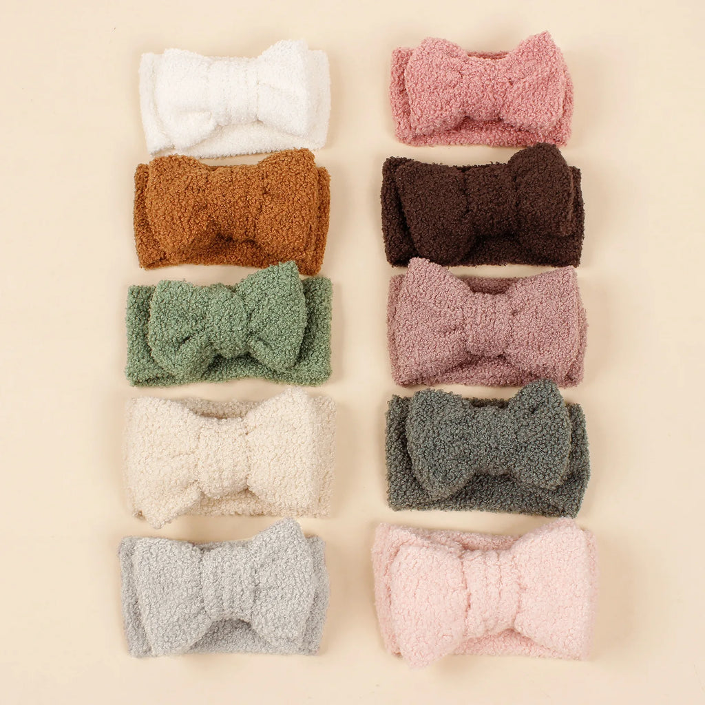 Winter Baby Headband Newborn Baby Girl Hair Accessories Children's Headwear Big Bow Double Layer Kids Hair Band