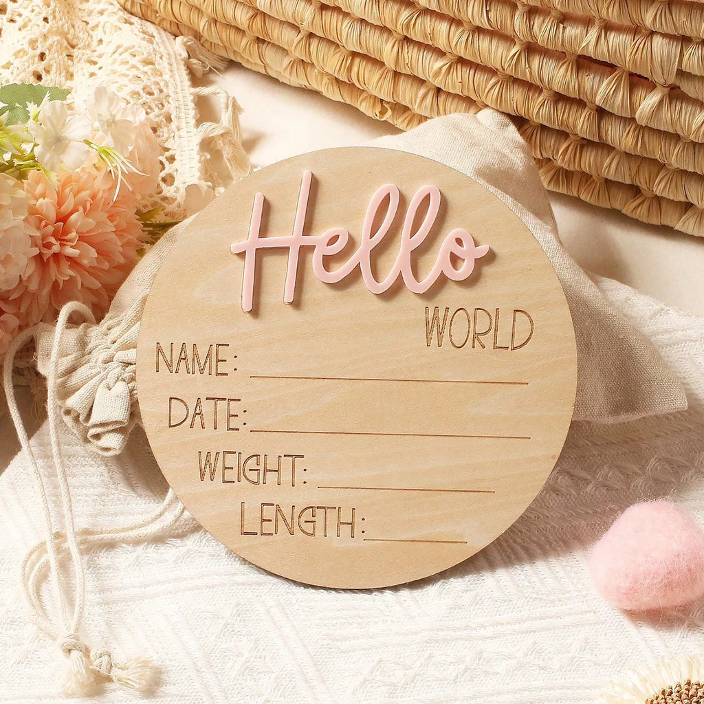 Newborn Sign Wooden Baby Announcement Sign for Hospital Baby Name Announcement Sign Newborn Keepsakes Props