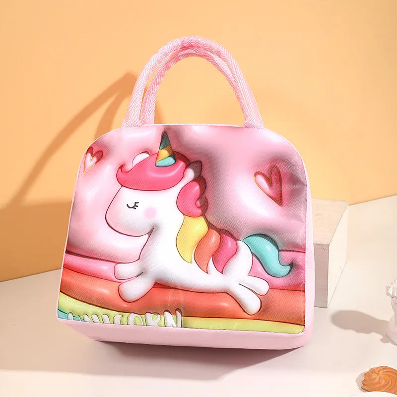 3D Cartoon Lunch Bag Insulated Thermal Food Portable Lunch Box Functional Food Picnic Lunch Bags for Women Kids