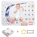 Baby Monthly Milestone Blanket Fleece Photography Background Prop for Boy Girl Lion Animal Rabbit Print Shooting Blanket