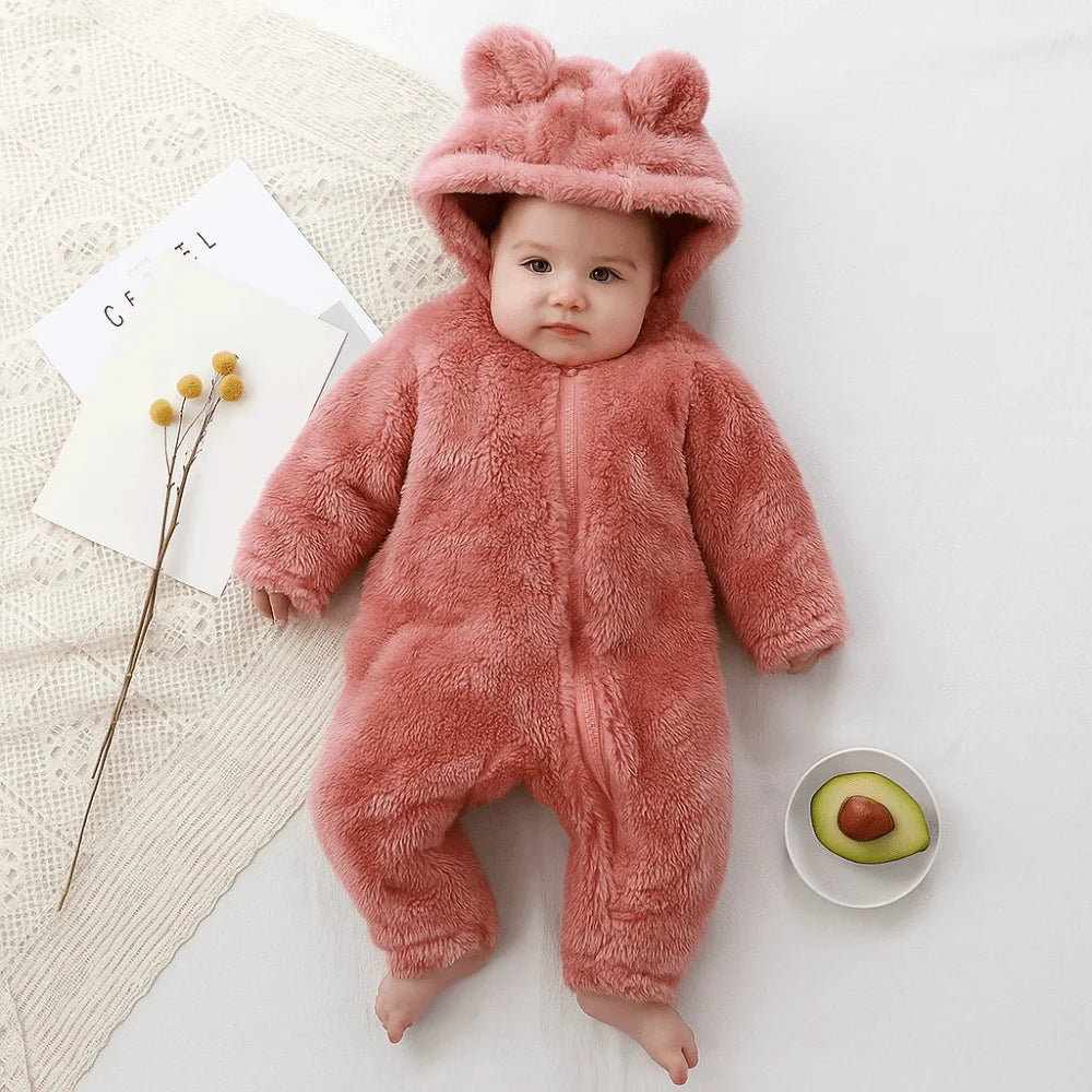 Mono de bebé de polar coral kawaii