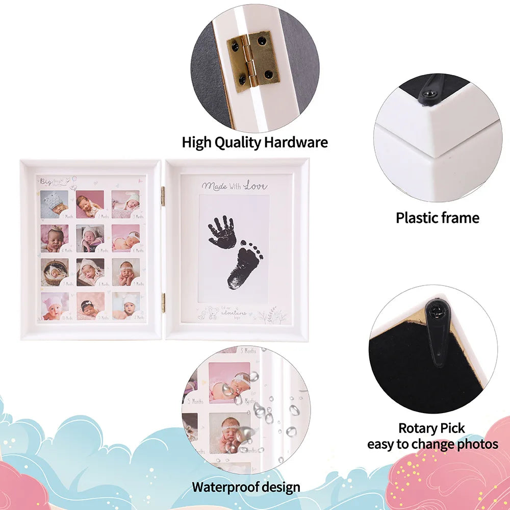 The First Year Baby Keepsake Frame 0-12 Months Milestone Pictures Photo Frame Souvenirs Infant Growing Memory Gift