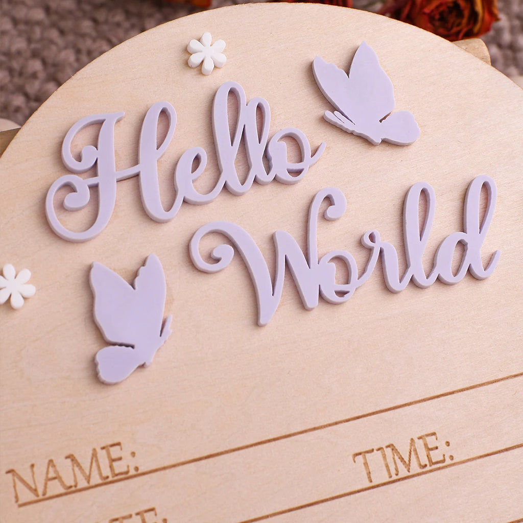 Baby Announcement Sign Butterfly Arrival Announcement Sign for Hospital Baby Props