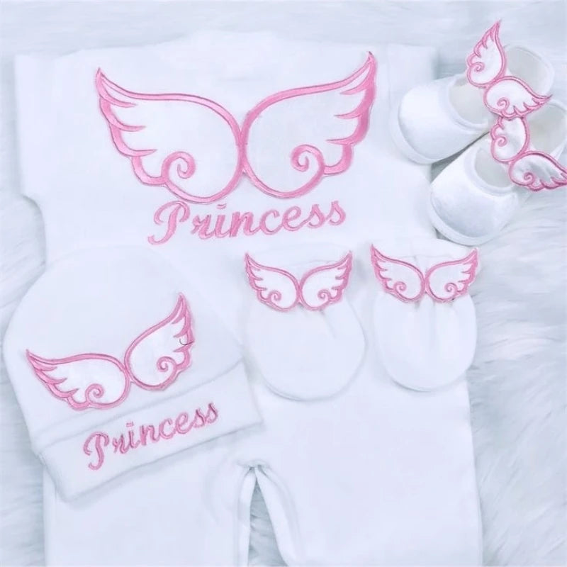 Lindo mono con alas de ángel para recién nacidos: comodidad hecha a mano