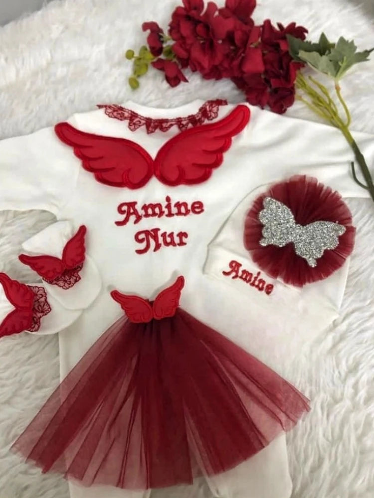 Lindo mono con alas de ángel para recién nacidos: comodidad hecha a mano