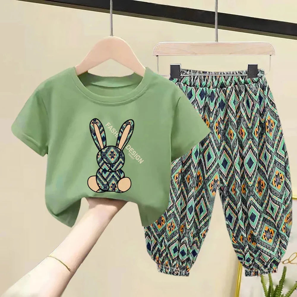 New Summer Girls Fashion Korean Version of The Cute Polka Dot Girls Two-piece Suit