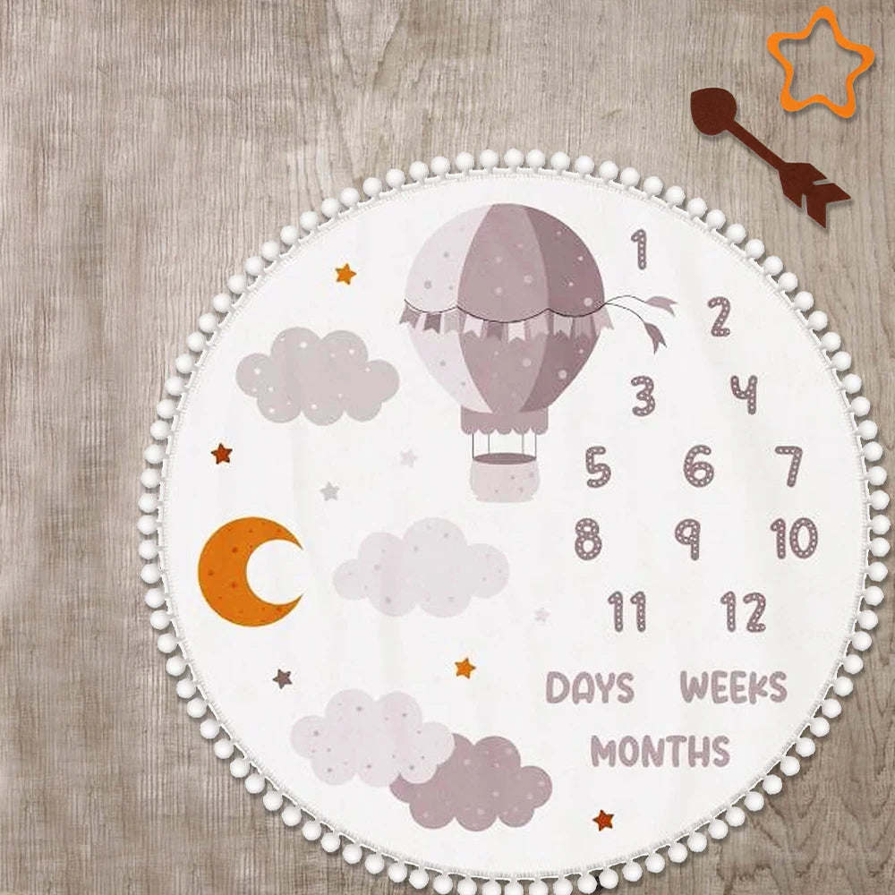Flannel Month Milestone Blanket Baby First Year Calendar Monthly Growth Chart Shower Gift Newborn Photography  Backdrop