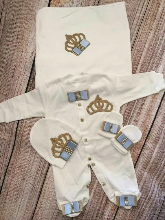 Conjunto de regalo con biberón y atuendo de salida del hospital Royal Baby