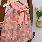 New Girl Dress Princess Dress Little Girl Fashion Colorful Flower Yarn Dresses Kid Clothes