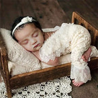 Newborn Lace Jumpsuit with Headband Baby Girl Photography Outfits Newborn Photo Shooting Clothes