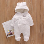 Warm Animal-Themed Fleece Jumpsuit for 0-2Years