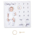 Newborn Milestone Blankets Baby Monthly Growth Souvenirs Infant Photo Shooting Background Blanket Match Wood Dics Card