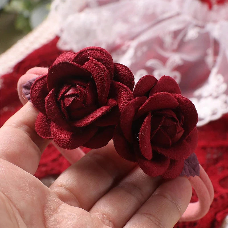 Newborn Lace Jumpsuit with Headband Baby Girl Photography Outfits Newborn Photo Shooting Clothes