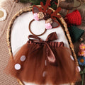 Newborn Girl Christmas Deer Outfit for Photo Shooting  Infant Photography TUTU Skirt with Flower Headband Picture Props