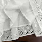 Cut-out Design Girl's Dress 2025 Summer Little Girl Fashion Sling White Holiday Medium Length Vest Dress Girls Dress