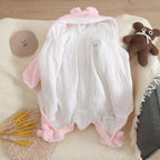 Warm Animal-Themed Fleece Jumpsuit for 0-2Years