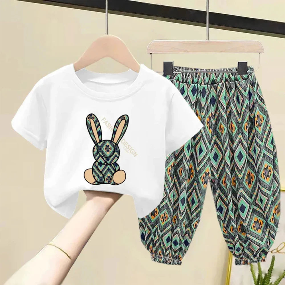 New Summer Girls Fashion Korean Version of The Cute Polka Dot Girls Two-piece Suit