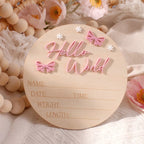 newborn name sign dusty pink butterfly star deco baby birth announcement sign for hospital  newborn props