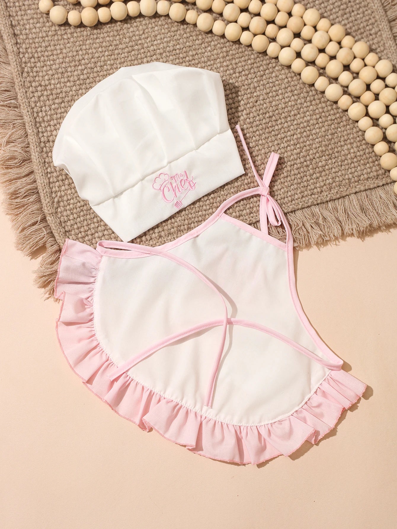 2Pcs Newborn Embroidered Photography Clothes Girls Boys Aprons Chef Hats Suitable For Taking Pictures Little Chefs-HD