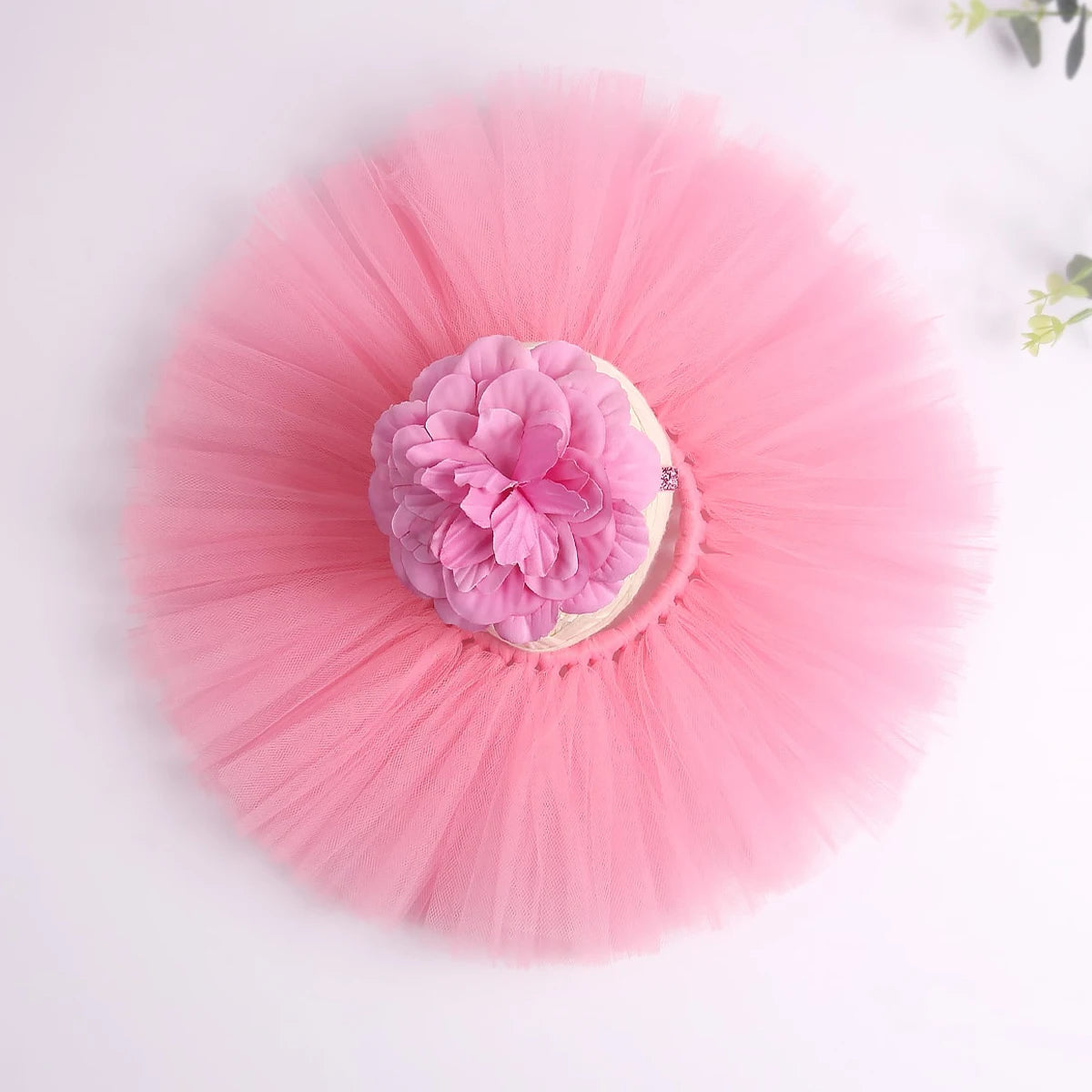 Newborn Photography Outfits Girl Handmade Infant Tutu Skirt with Flower Headband Princess Clothes Baby Girl Photo Props