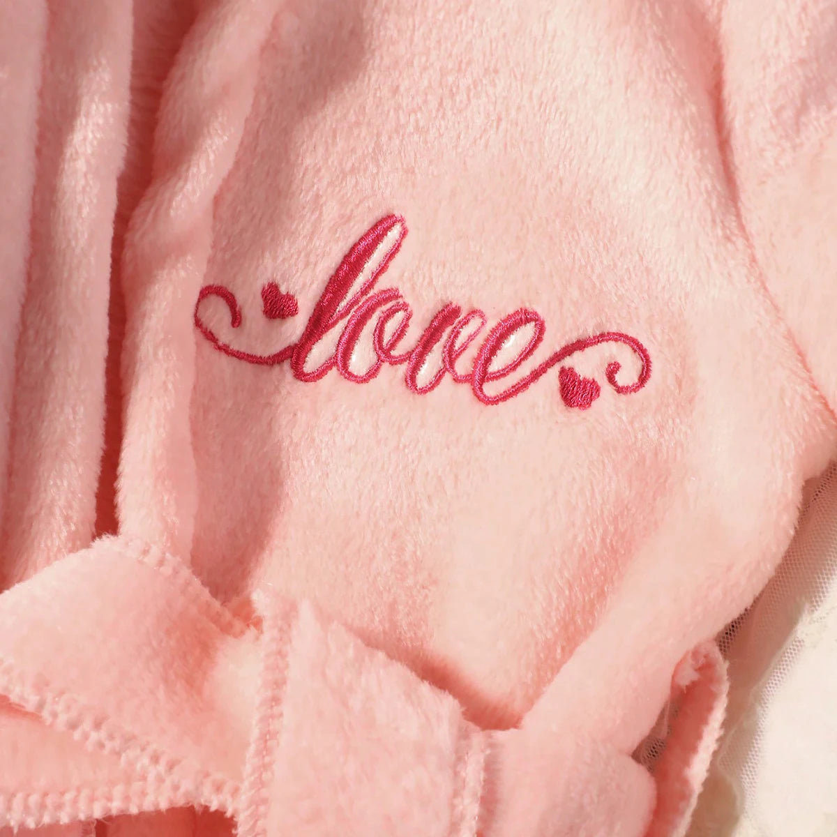 Newborn Photography Bathrobe with Turban Hat and Slippers Love Embroidery Baby Girl Pajama Gown Infant Photoshoot Outfit