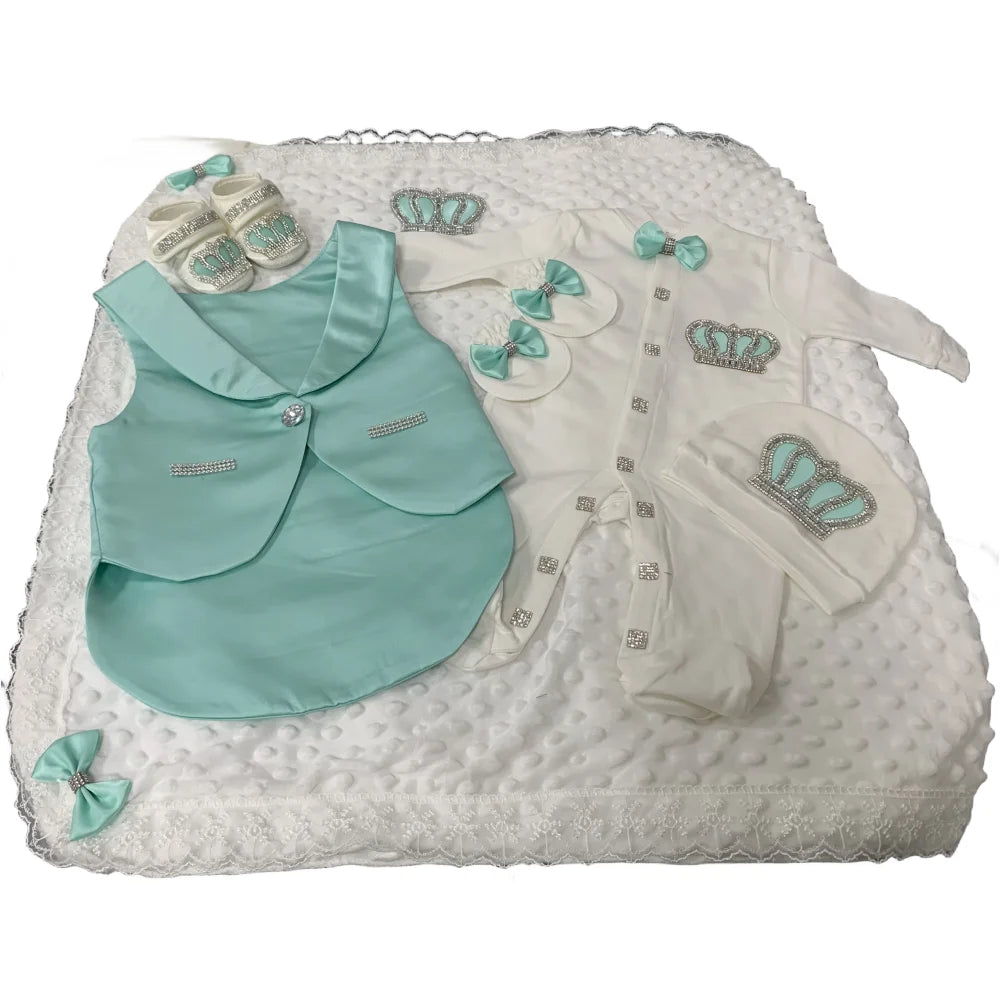 Conjunto de bebé de terciopelo real: ¡Bienvenidos a casa de lujo!