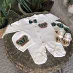 Bling Baby Outfit 4pcs – Romper, Mittens, Bonnet