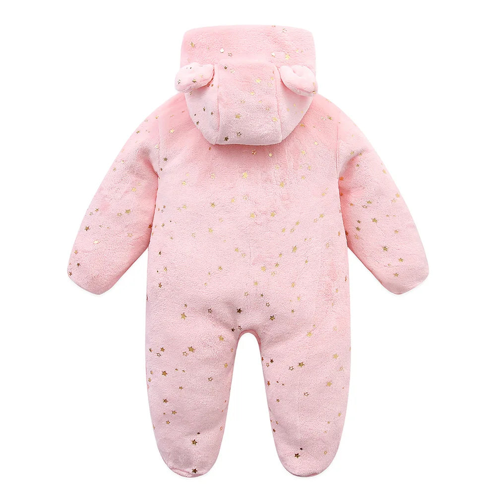 Pelele de franela con dibujos animados para recién nacidos cálidos y felices