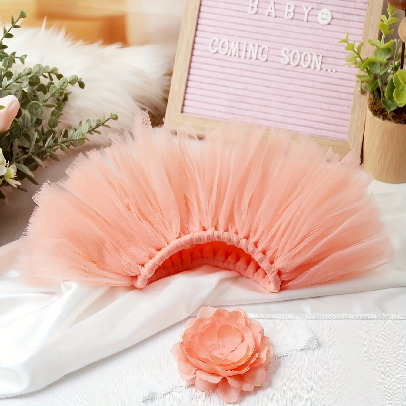 Newborn Photography Outfits Girl Handmade Infant Tutu Skirt with Flower Headband Princess Clothes Baby Girl Photo Props