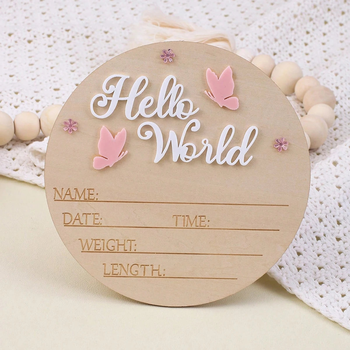 Baby Announcement Sign Butterfly Arrival Announcement Sign for Hospital Baby Props